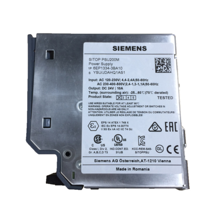 Siemens 6EP1334-3BA10 SITOP PSU200M Τροφοδοτικό DIN Rail 1-Φάσης ή 2-Φάσεων AC 24V DC Ηλεκτρονικός Ενισχυτής